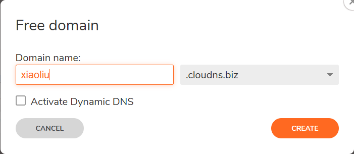 申请一个免费域名